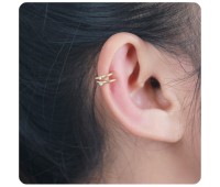 Double Stone Set Dual Ring Ear Cuff EC-201s (1.2) - GP